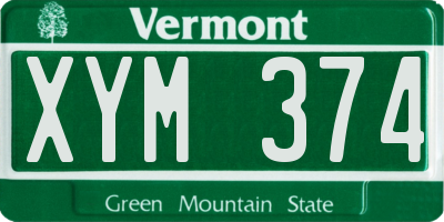 VT license plate XYM374