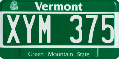 VT license plate XYM375