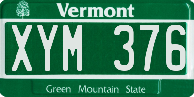 VT license plate XYM376