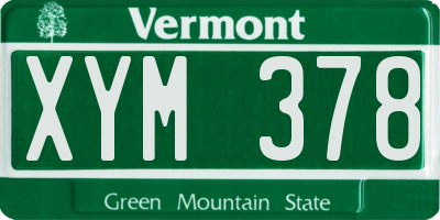 VT license plate XYM378