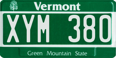 VT license plate XYM380