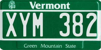 VT license plate XYM382