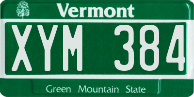 VT license plate XYM384