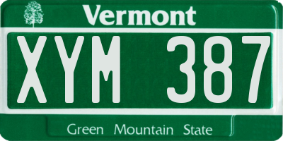 VT license plate XYM387