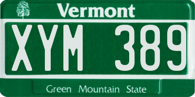 VT license plate XYM389