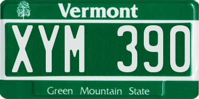 VT license plate XYM390