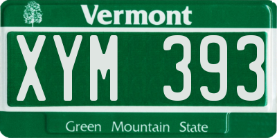 VT license plate XYM393
