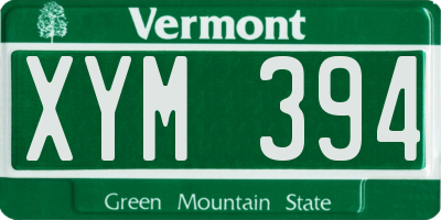 VT license plate XYM394