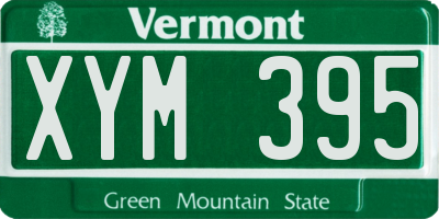 VT license plate XYM395