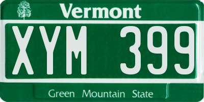 VT license plate XYM399