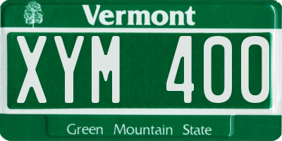 VT license plate XYM400