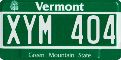 VT license plate XYM404