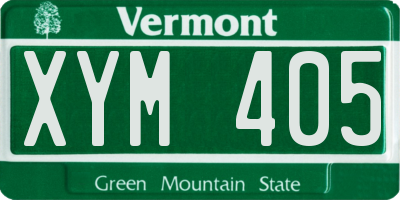 VT license plate XYM405