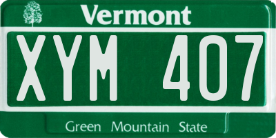 VT license plate XYM407