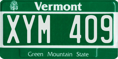 VT license plate XYM409