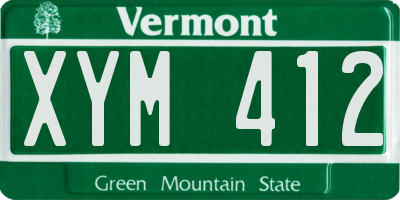 VT license plate XYM412
