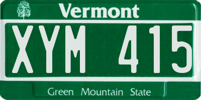 VT license plate XYM415