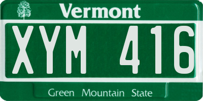 VT license plate XYM416