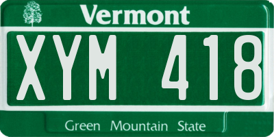 VT license plate XYM418