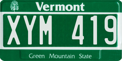 VT license plate XYM419
