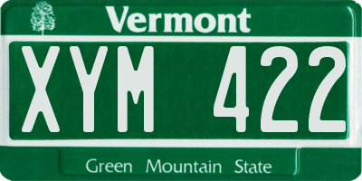 VT license plate XYM422