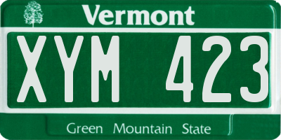VT license plate XYM423