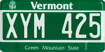 VT license plate XYM425