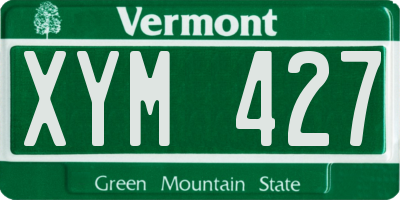 VT license plate XYM427