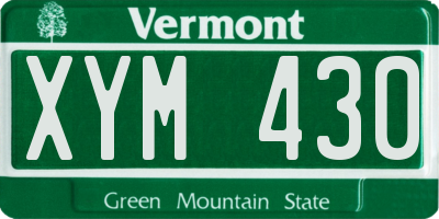 VT license plate XYM430