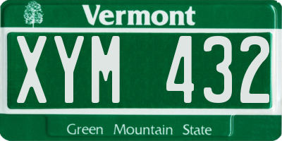 VT license plate XYM432