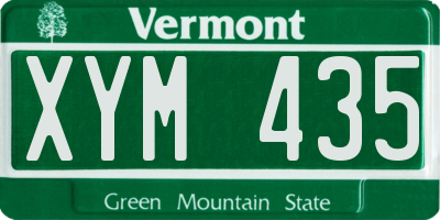 VT license plate XYM435