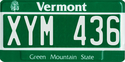 VT license plate XYM436