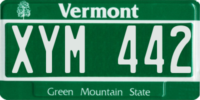 VT license plate XYM442