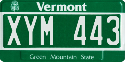 VT license plate XYM443