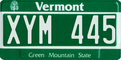 VT license plate XYM445