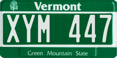 VT license plate XYM447