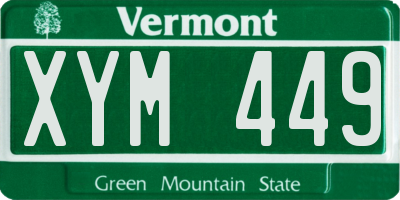 VT license plate XYM449