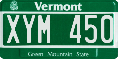 VT license plate XYM450