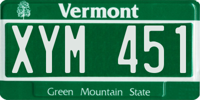 VT license plate XYM451