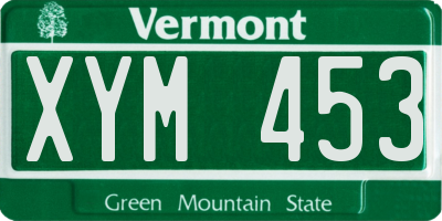 VT license plate XYM453