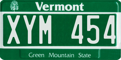 VT license plate XYM454