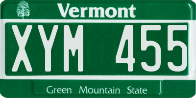VT license plate XYM455