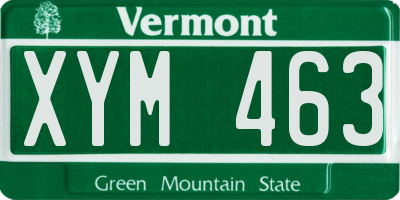 VT license plate XYM463