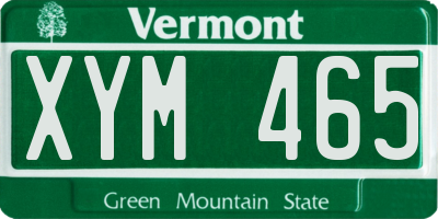 VT license plate XYM465
