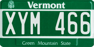 VT license plate XYM466