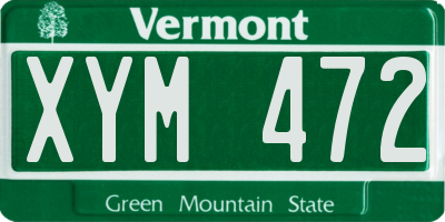 VT license plate XYM472