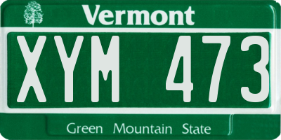 VT license plate XYM473