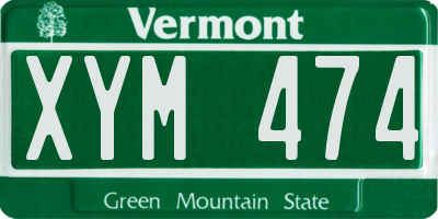 VT license plate XYM474