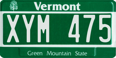 VT license plate XYM475