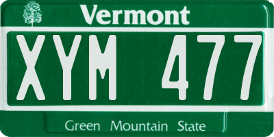 VT license plate XYM477
